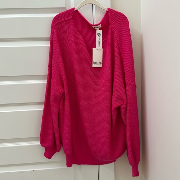 🩷 Nwt pink oversized sweater 🩷 - Picture 1 of 4